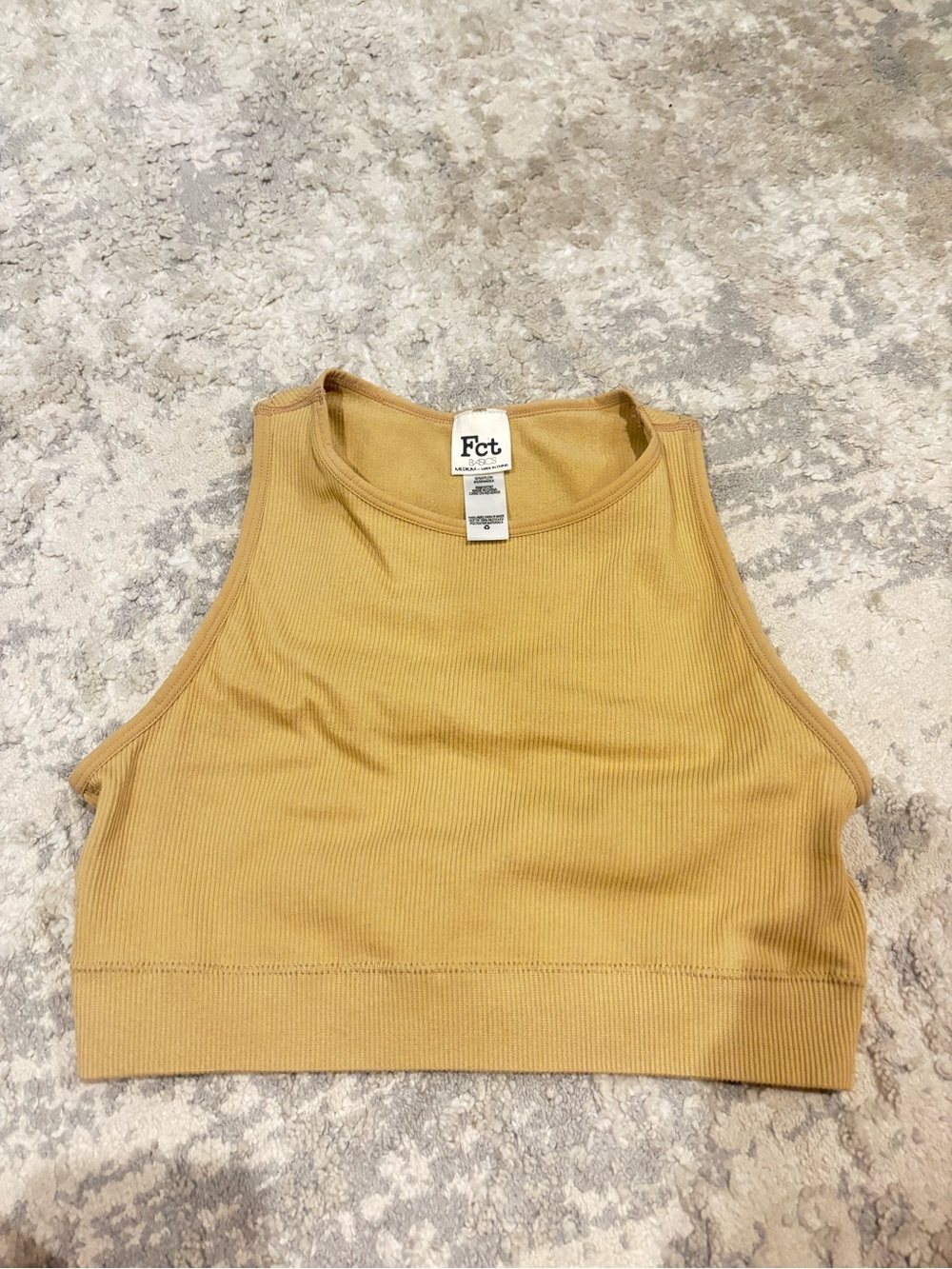 Women’s tan Ribbed Crop Tank Top